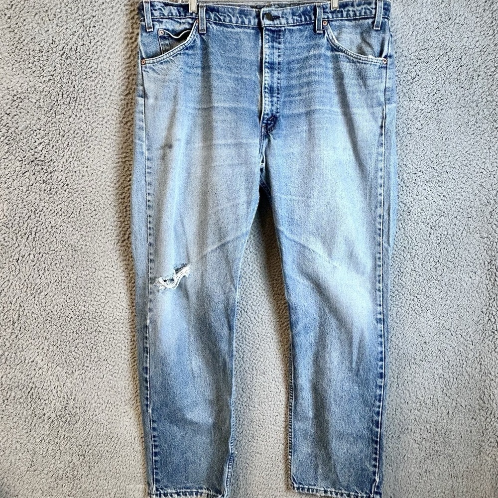 Vtg Levis 505 Jeans 40x32 Orange Tab Distressed Regular Straight Leg 80s 90s USA